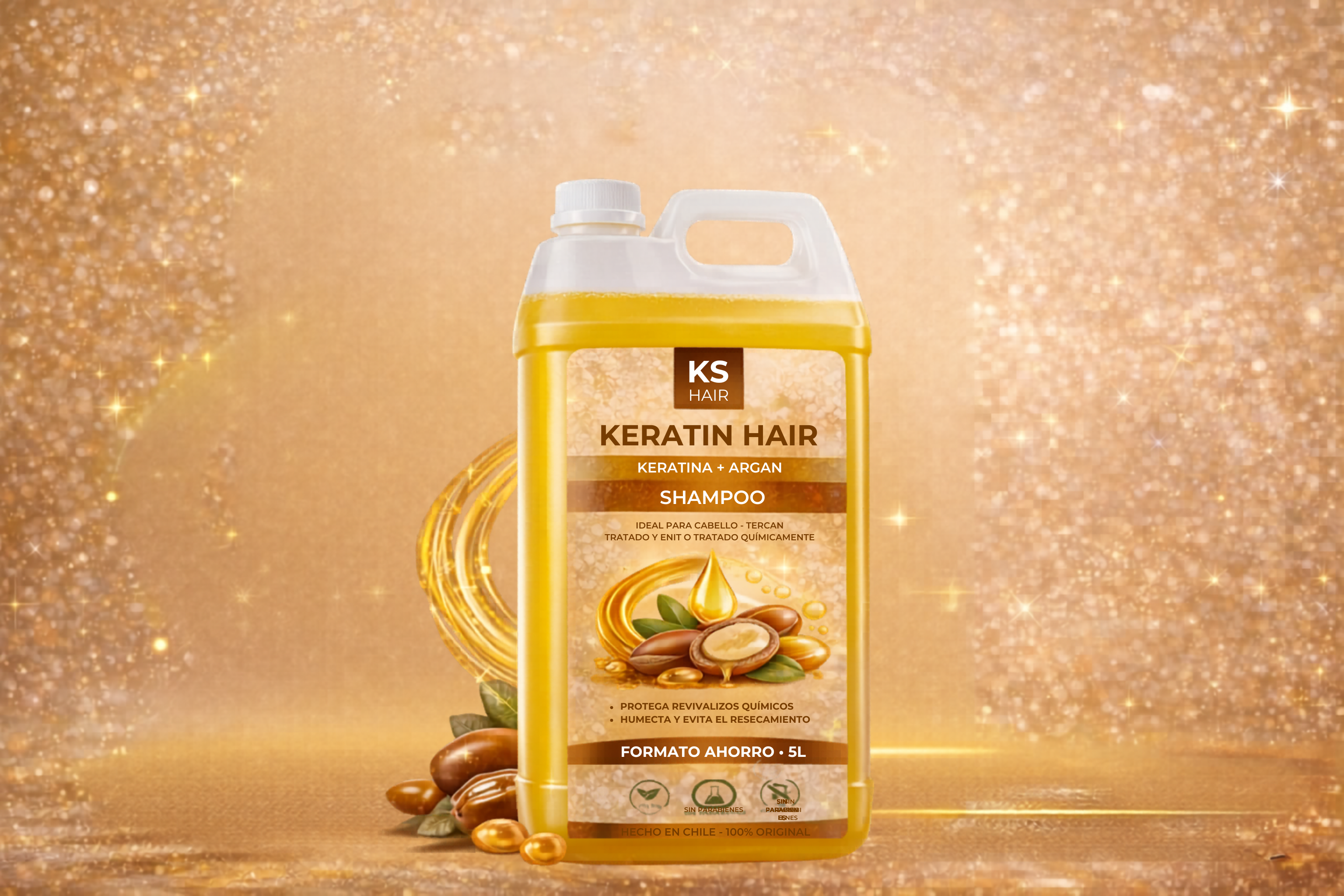 Shampoo Keratina Argán Tinturados 5L  1