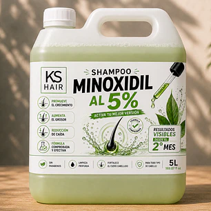 Shampoo Minoxidil Recuperación Capilar Todo tipo cabello 5L 