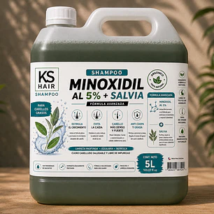 Shampoo Minoxidil Salvia Recuperación Capilar Cabello Graso 5L