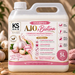 Shampoo Prevención Caída Ajo Biotina 5L 