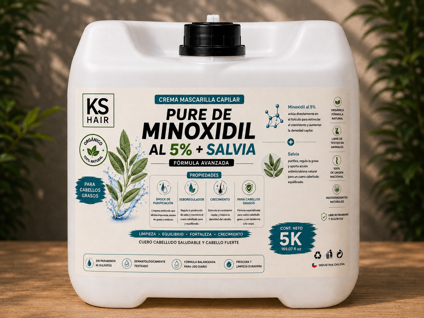Mascarilla Recuperación Capilar Minoxidil Salvia Cabello Graso 5K  1