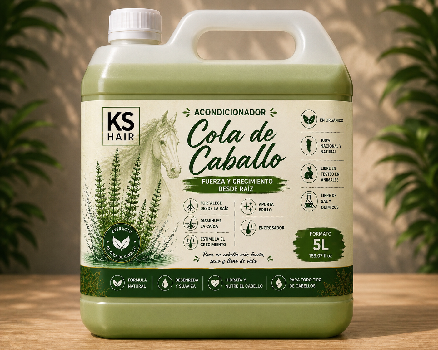 Acondicionador Anti Caída Crecimiento Cola Caballo 5L 1