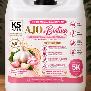 Mascarilla Tratamiento Prevención Ajo Biotina 5K