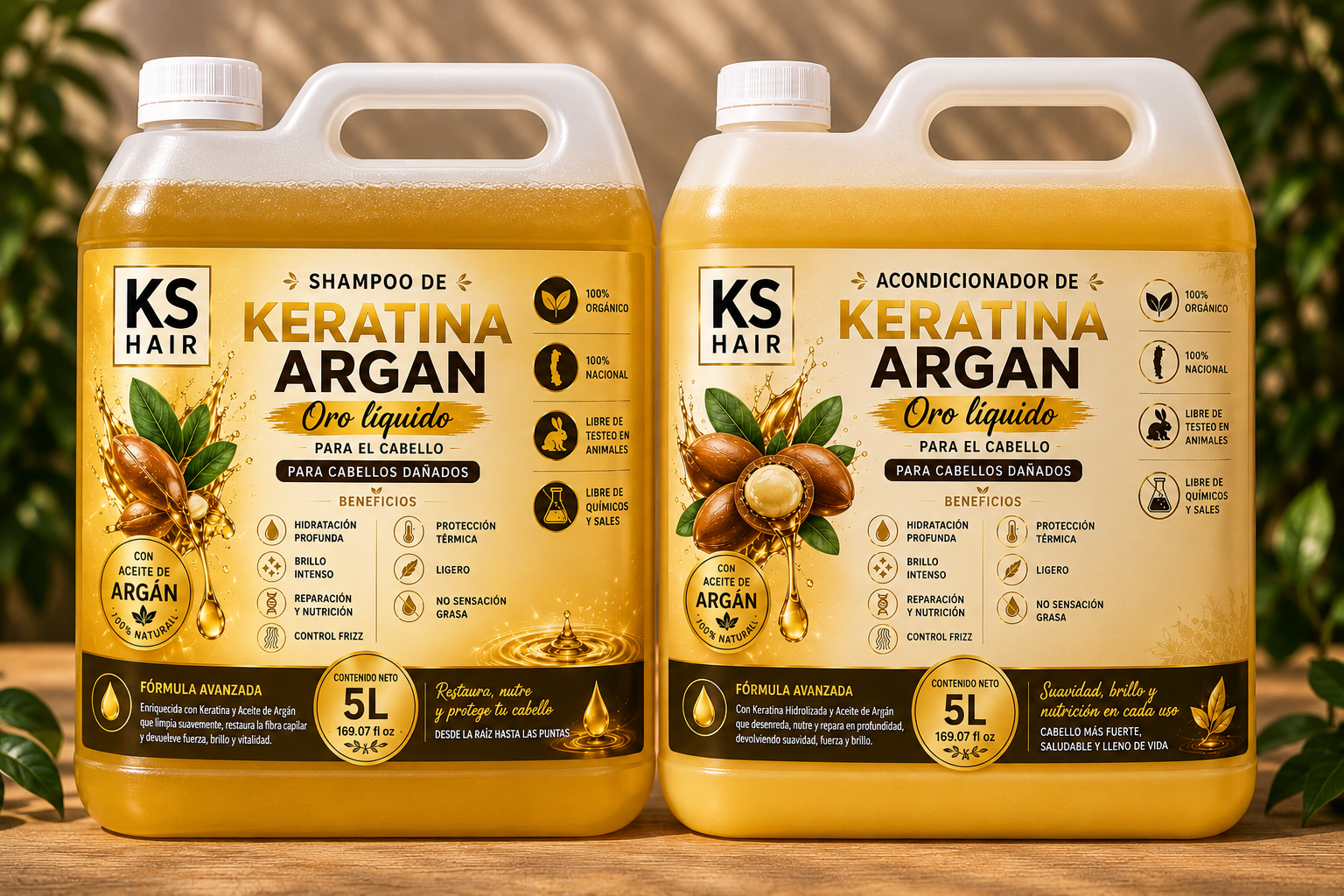  2 Bidones  Keratina Argán  Reparación Intensa  1