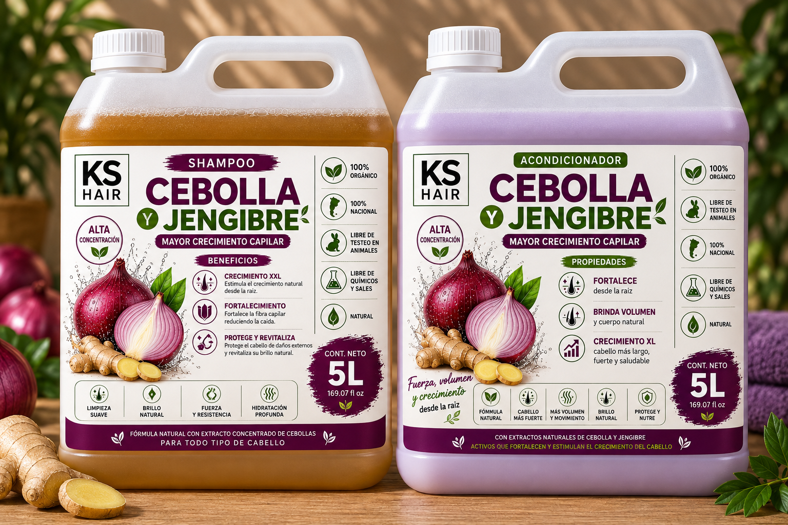 2 Bidones Cebolla Jengibre Crecimiento XXL 5L 1