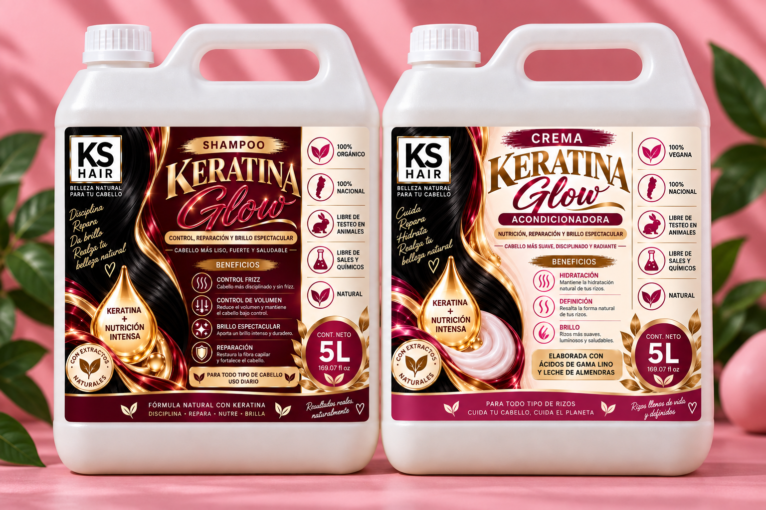 2 Bidones  Keratina Glow 5L 1