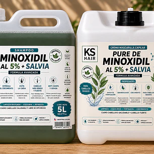 2 Bidones Minoxidil Salvia Recuperación Capilar Cabello Graso 5L