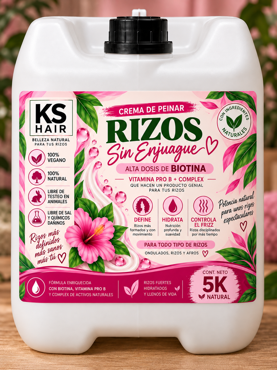 Crema de Peinar Rizos sin Enjuague 5K  1