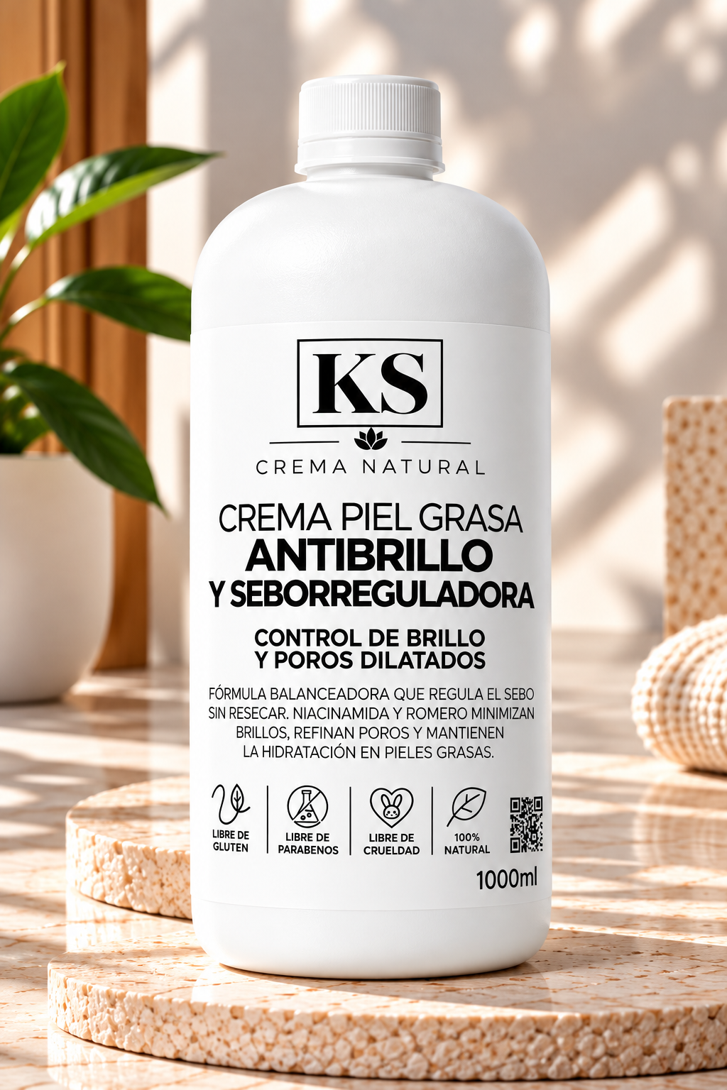 Crema Anti Brillo para piel grasa 1L  1