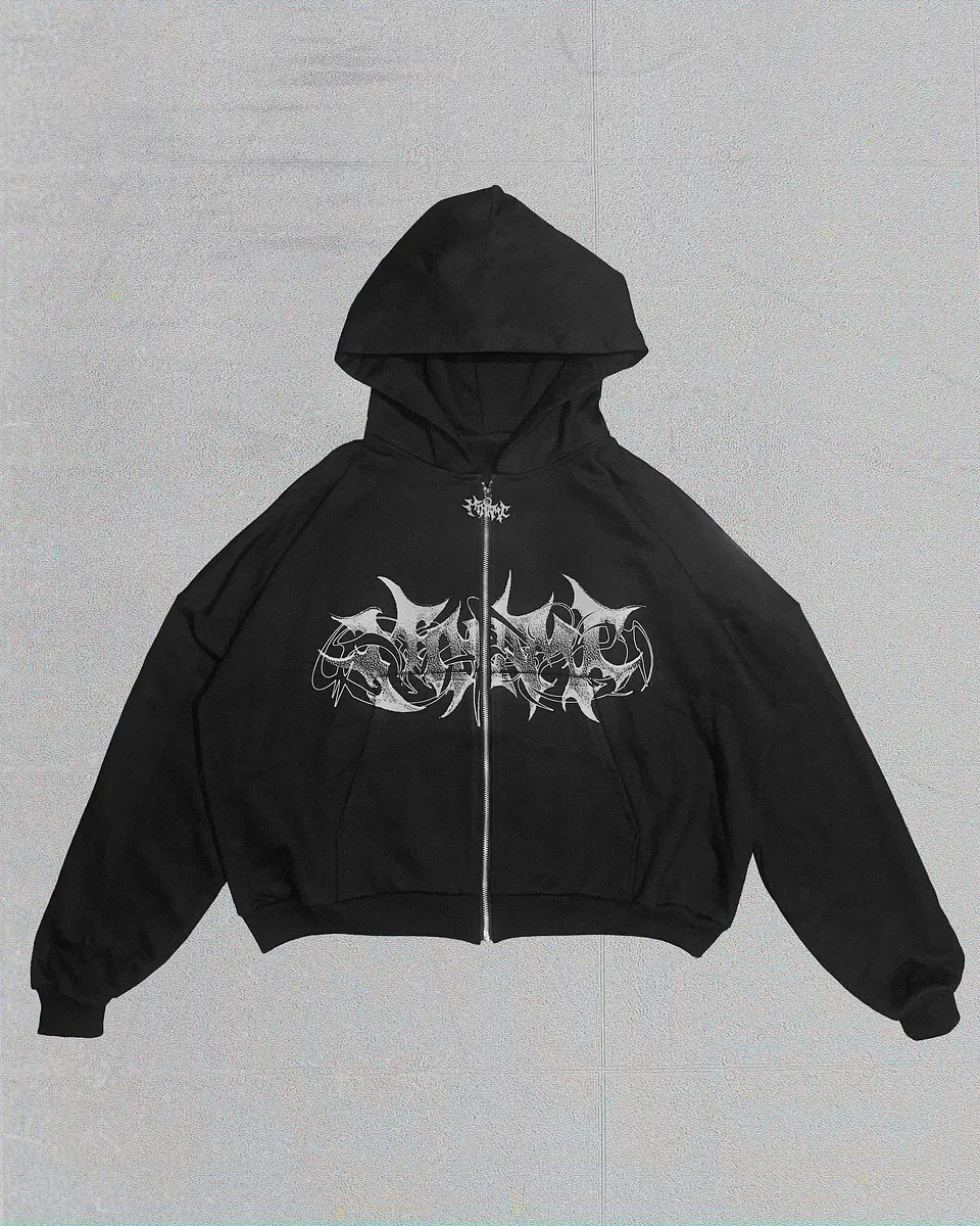 Hoodie BoxyFit zip up Logo 003 1