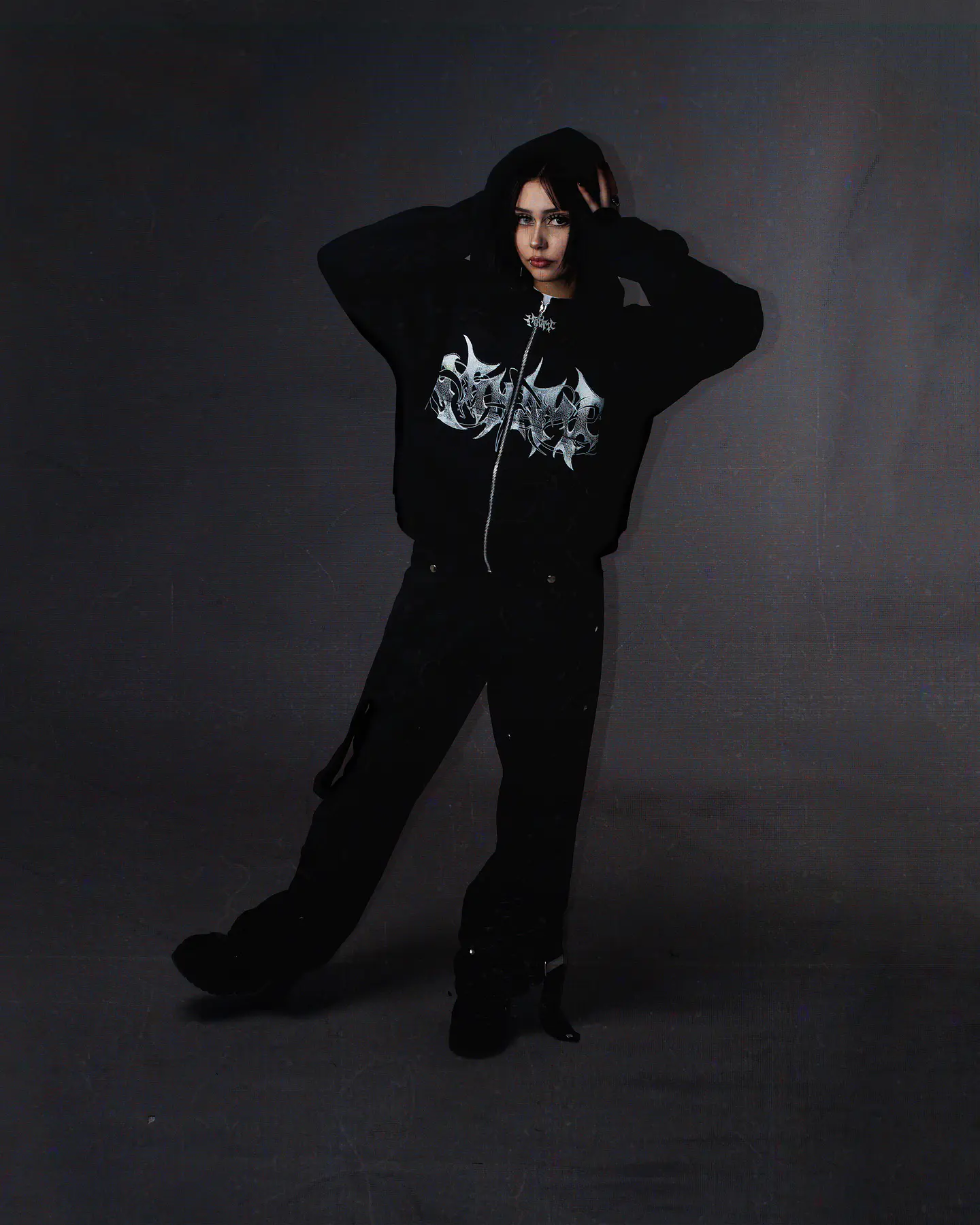 Hoodie BoxyFit zip up Logo 003 2