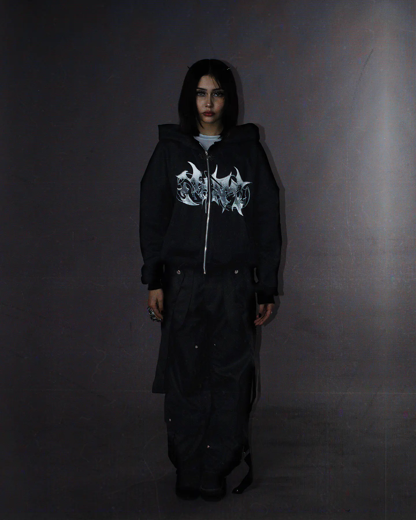 Hoodie BoxyFit zip up Logo 003 4