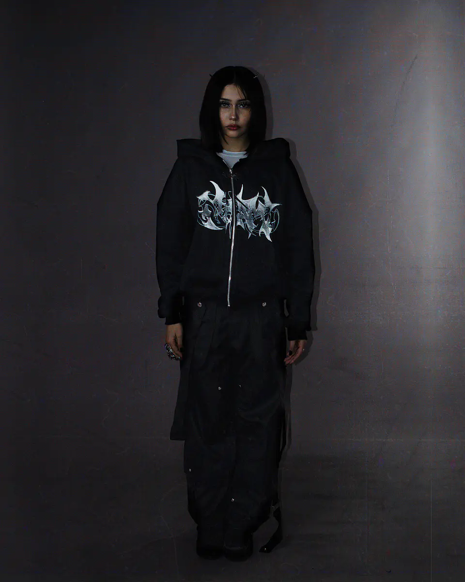 Hoodie BoxyFit zip up Logo 003 4