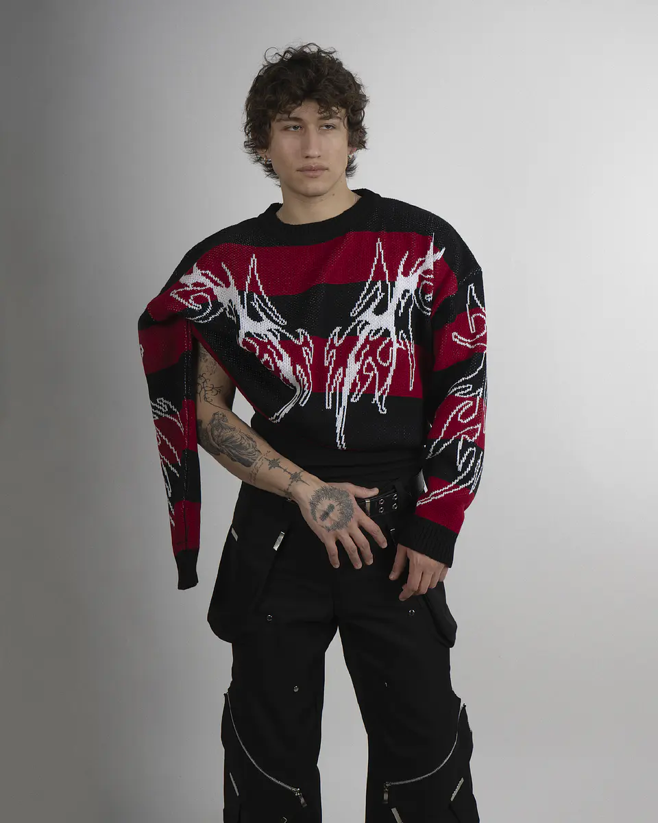  Sweater Lined Tribal Red Bullet 2