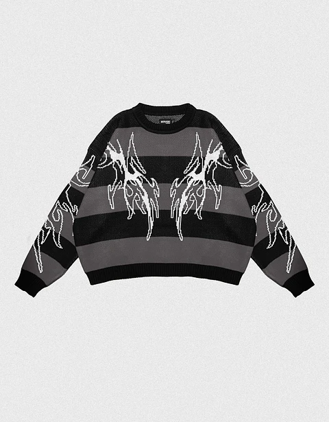 Sweater Lined Tribal Dark Grey