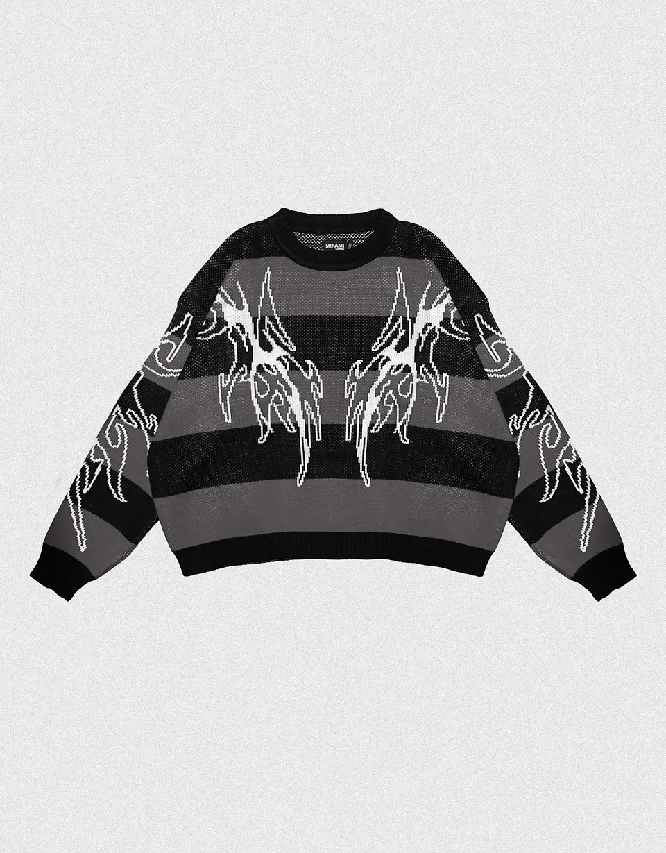 Sweater Lined Tribal Dark Grey 1