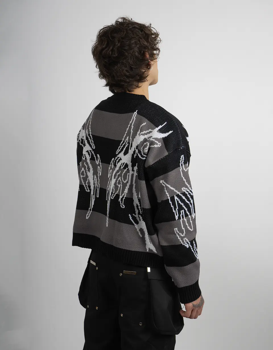 Sweater Lined Tribal Dark Grey 2