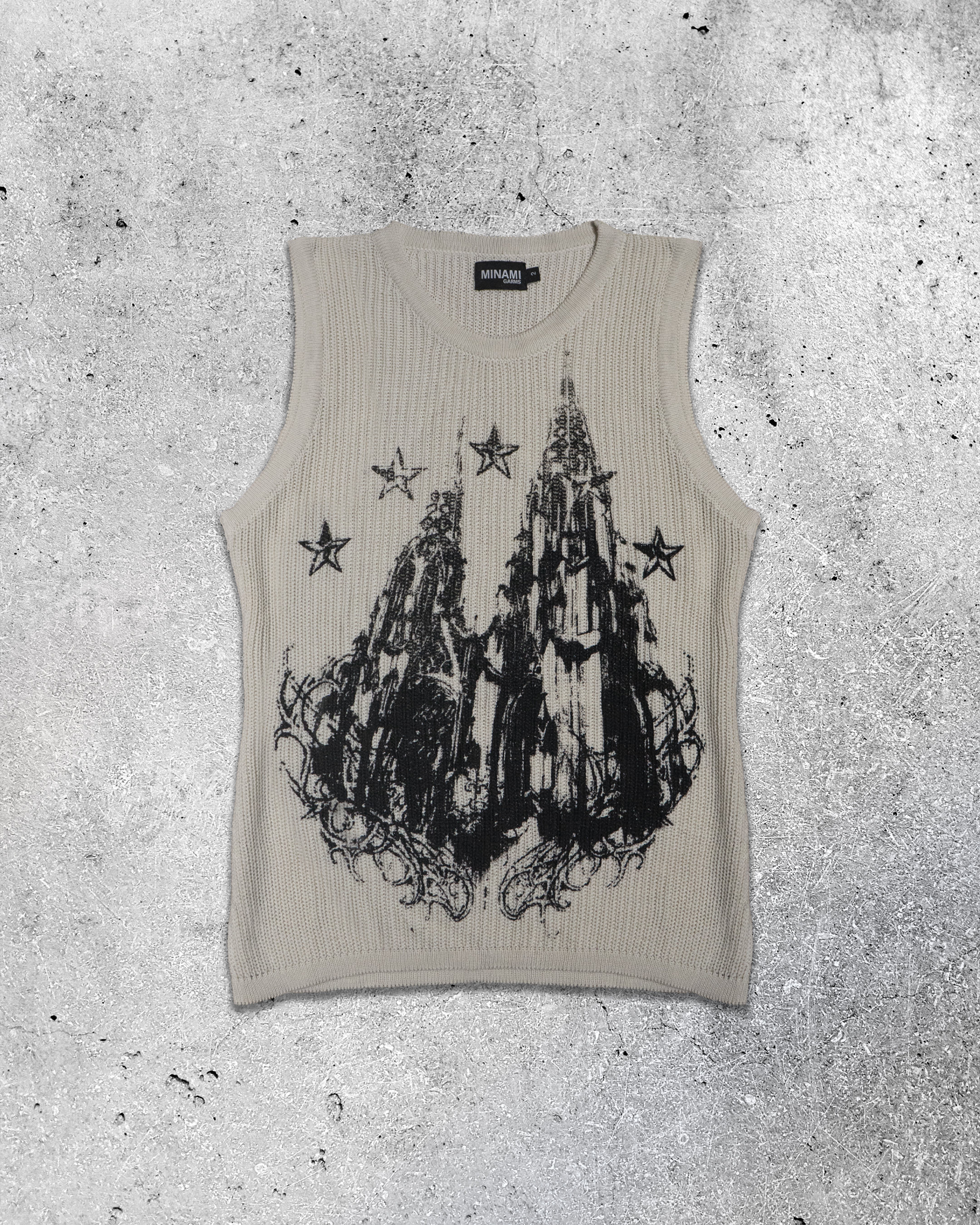 Top tank tejido rectilíneo para mujer manga sisa