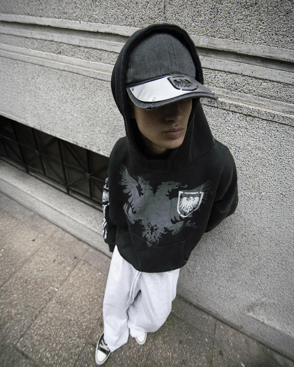 Hoodie BoxyFit CROP Reichsadler  6
