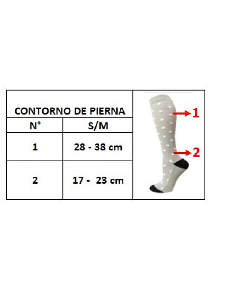 Media de compresión de 15 - 20 mmhg talla S/M 3