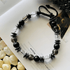 Pulsera masculina con cristales de Ónix negro, Cuarzo ahumado, Cuarzo cristal y Hematitas 2
