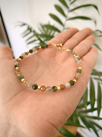 Pulsera de Labradoritas y Jade 