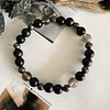 Pulsera femenina de Ónix negro, Cuarzo Ahumado y Hematita 1