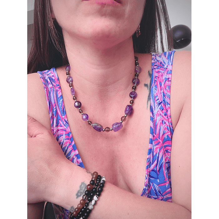 Collar de transmutación con cristales de Amatista 1
