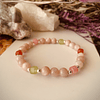 Pulsera femenina con Piedra Luna, Prehnita, Cornalina y Turmalina rosa 2