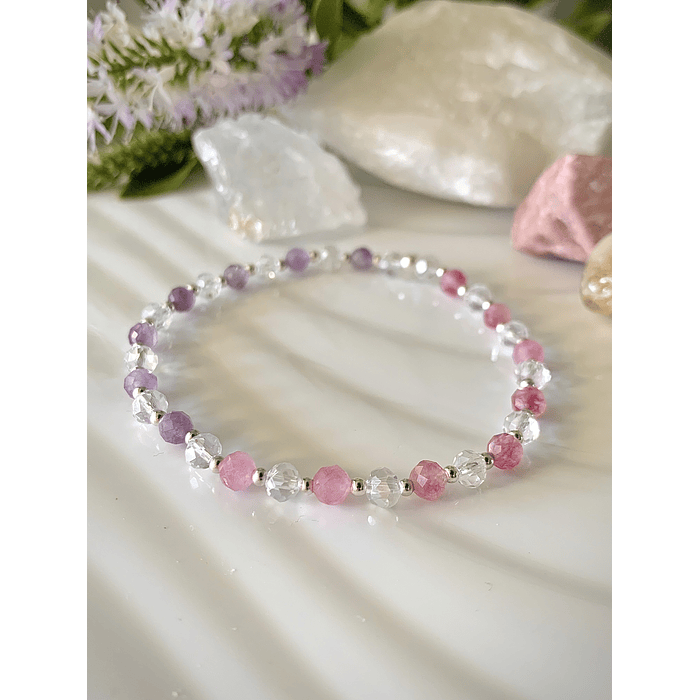 Pulsera de Amatistas y Jade rosa 2