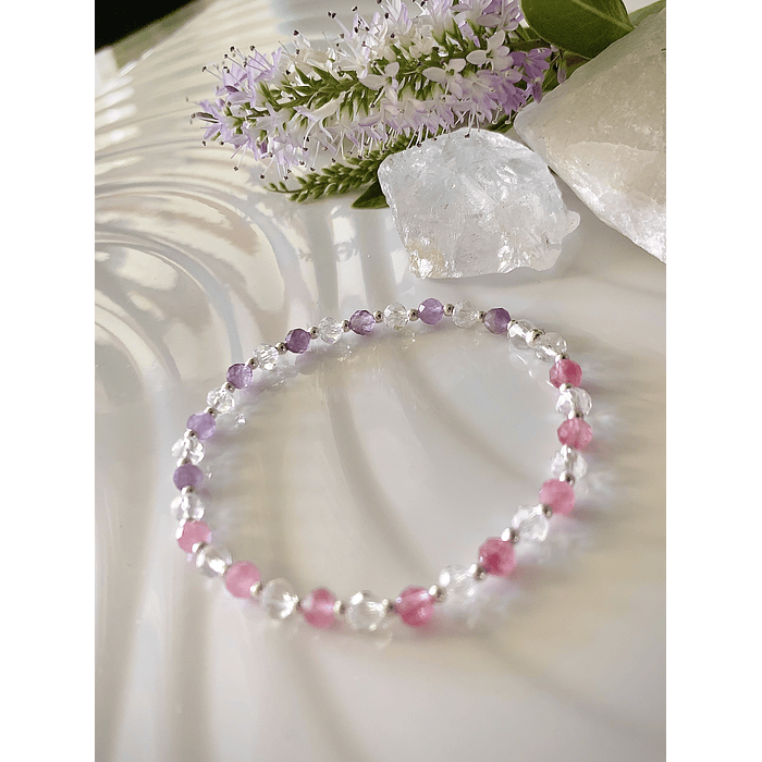 Pulsera de Amatistas y Jade rosa 3