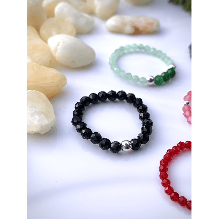 Anillos creados con piedras naturales mini facetadas 7