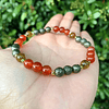 Pulsera creada con Cornalinas, Ágata vena de dragón y Piritas 1