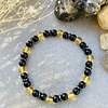 Pulsera unisex creada con Ónix negro mate, Citrino y anillos de Hematita 1