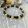Pulsera unisex creada con Ónix negro mate, Citrino y anillos de Hematita 2