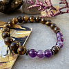 Pulsera unisex creada con piedras de Ojo de Tigre, Amatistas, Hematitas y Ojo de buey 2
