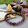 Pulsera unisex creada con piedras de Ojo de Tigre, Amatistas, Hematitas y Ojo de buey 3