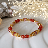 Pulsera femenina creada con Cornalina y Jade en corte rondel en suaves tonos amarillos y rosados 2