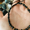 Pulsera de hilo unisex ajustable, creada con Piedra volcánica, Ojo de tigre y Obsidiana dorada 2