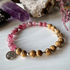 Pulsera femenina creada con Jade rosa y Jaspe paisina 2