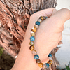 Pulsera unisex creada con Labradoritas, Ojo de Tigre y Apatitas azules 2