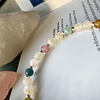 Pulsera femenina de Piedra Luna y Jades en tonos rosa, celeste, azul, amarillo y verde 3