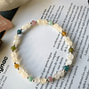 Pulsera femenina de Piedra Luna y Jades en tonos rosa, celeste, azul, amarillo y verde 1