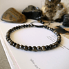 Pulsera masculina ajustable con Obsidianas doradas, Onix negro y Hematitas 1