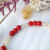 Pulsera femenina creada con Jade rojo, Piedra luna y plata ley 925 3
