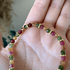 Pulsera femenina creada con Jades facetados en tonos rosa, amarillo y verde 3