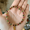Pulsera femenina creada con Jades facetados en tonos rosa, amarillo y verde 1