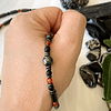 Conjunto femenino de choker y pulsera, con Hematitas, Ónix negro mate y Cornalinas 4