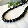 Collar choker femenino de hilo ajustable, creado con Ónix negro mate y Ónix brillante 2