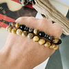 Set de pulseras masculinas con Jaspe Paisina, Ónix, Jade y hematitas. 2